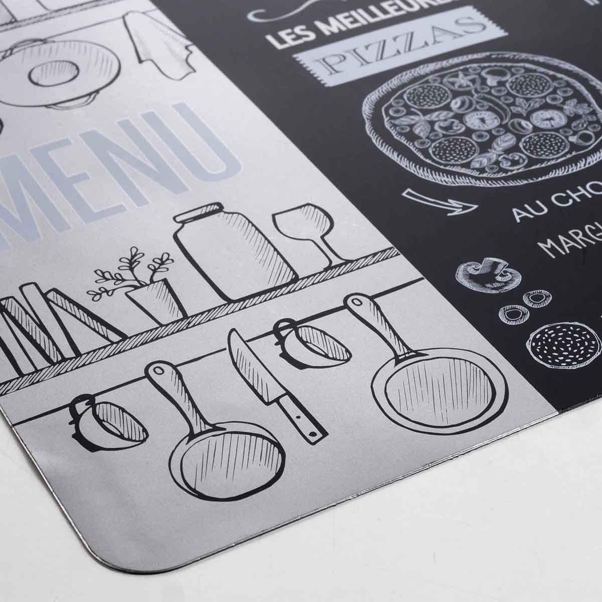 Voir la diapositive 2 : Douceur d'Intérieur Set de table imprimé  brasserie  28x43cm noir & argent