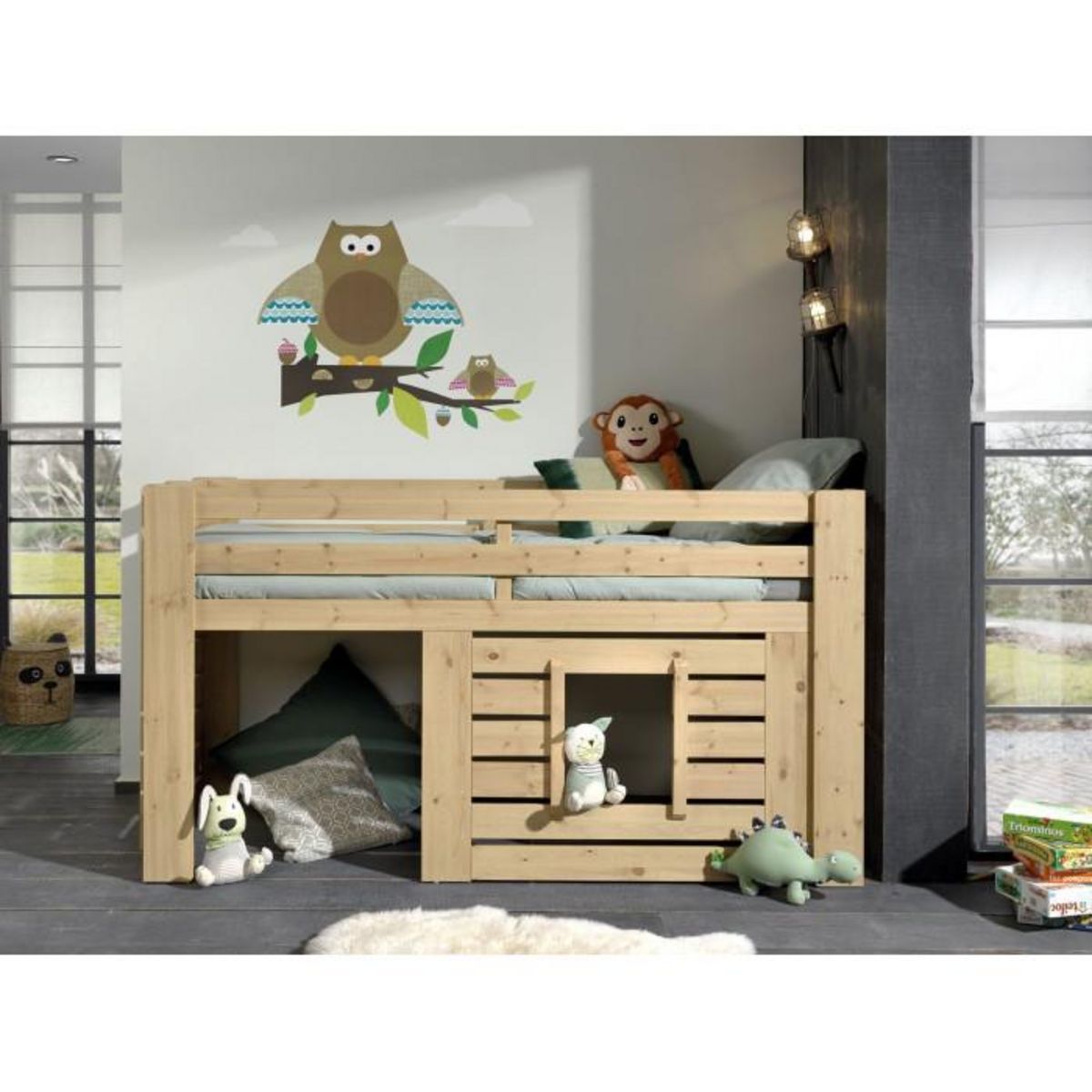 Paris Prix Lit Combiné Compact Enfant  Oliver  90x200cm Chêne