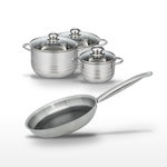 ELO Lot Poêle 28cm & 3 Faitouts 16/20/24cm Elo Relief Solution