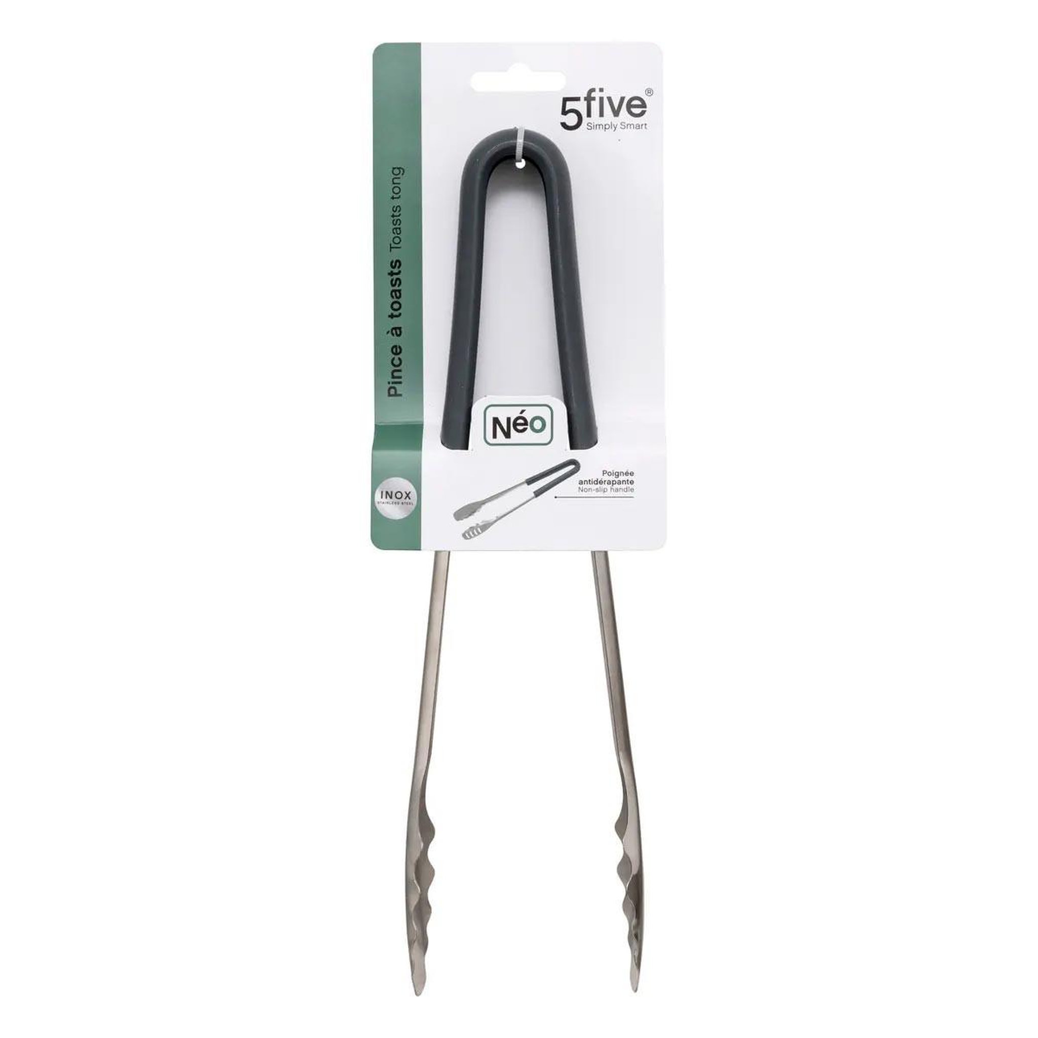 Voir la diapositive 3 : FIVE Pince à toast en inox  néo  28cm gris