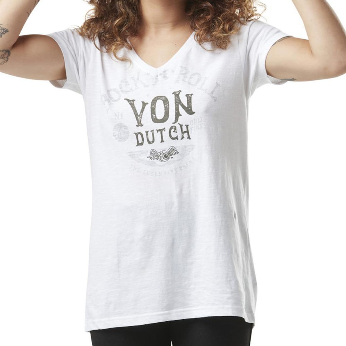 VON DUTCH T-shirt Blanc Femme Von Dutch Vintage