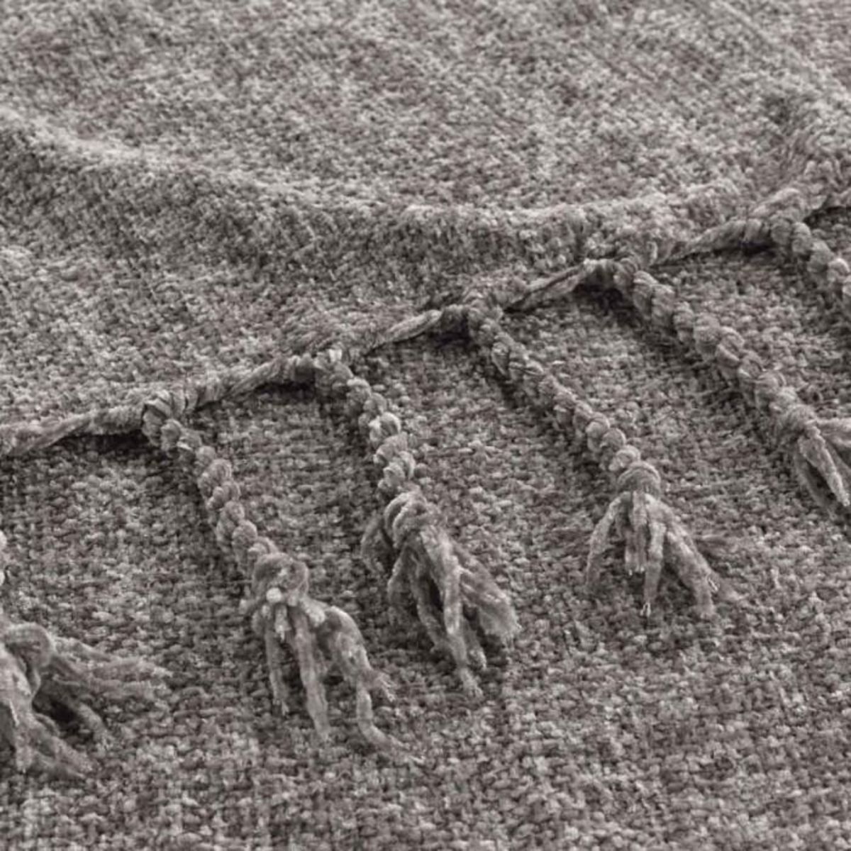 Paris Prix Plaid à Franges Uni  Mélissa  125x150cm Taupe