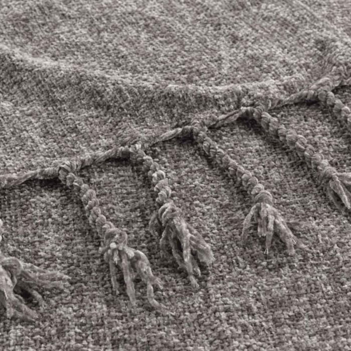 Paris Prix Plaid à Franges Uni  Mélissa  125x150cm Taupe