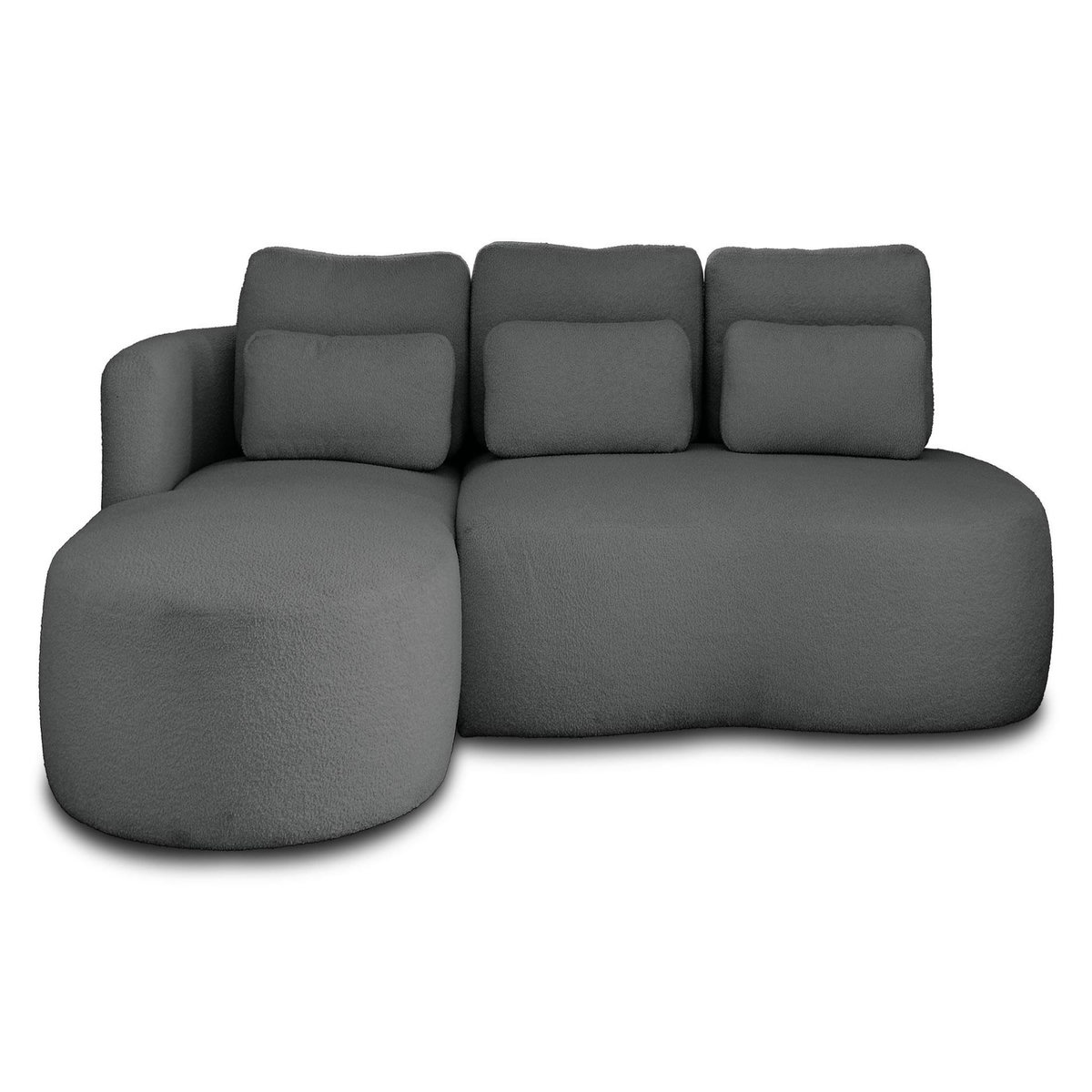 LISA DESIGN Mahina - canapé d'angle gauche - 4 places - convertible avec coffre - en tissu bouclette