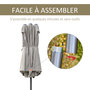 Voir la diapositive 6 : OUTSUNNY Parasol de jardin XXL parasol grande taille 4,6L x 2,7l x 2,4H m ouverture fermeture manivelle acier polyester haute densité café latte