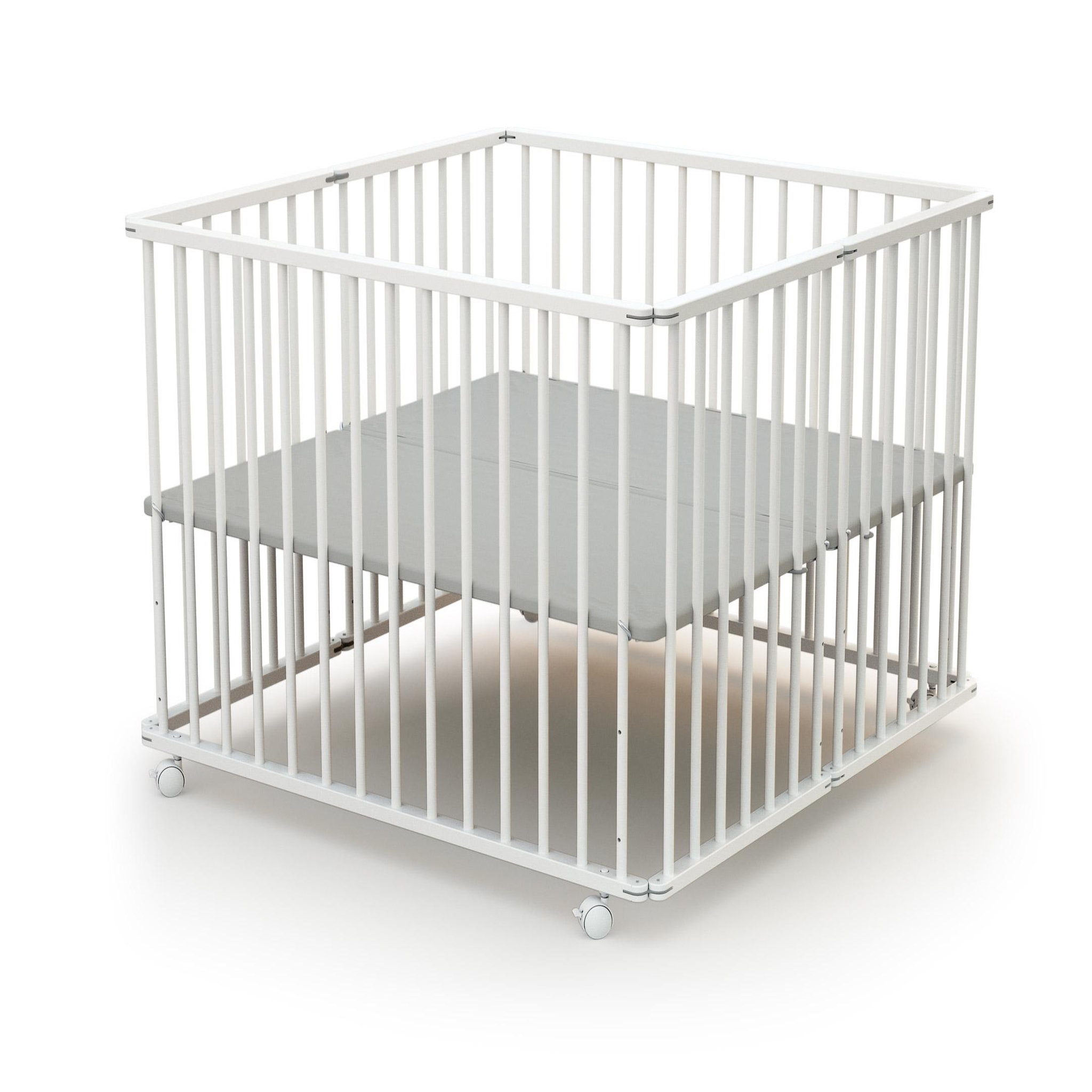 Voir la diapositive 4 : WEBABY Parc bébé pliant en bois 100 x 100 cm