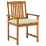 Voir la diapositive 2 : VIDAXL Chaises de jardin avec coussins lot de 8 Bois d'acacia solide