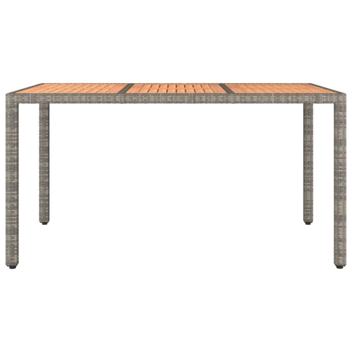 VIDAXL Table de jardin et dessus en bois Gris Resine tressee et acacia