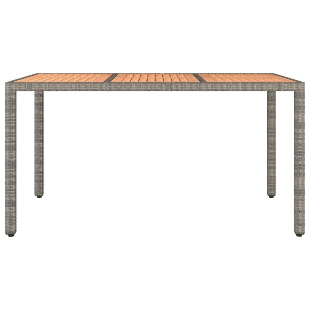 VIDAXL Table de jardin et dessus en bois Gris Resine tressee et acacia