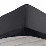 Paris Prix Drap Housse  Jersy  90x190cm Charbon