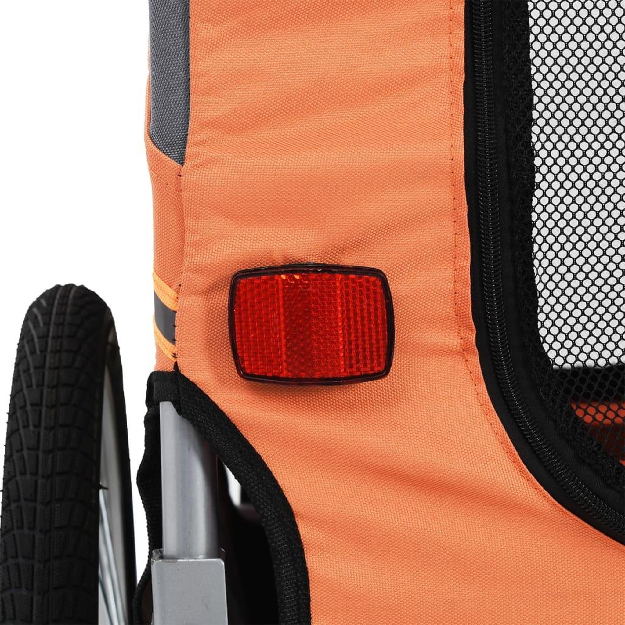 Voir la diapositive 4 : VIDAXL Remorque de velo pour animaux de compagnie orange et gris