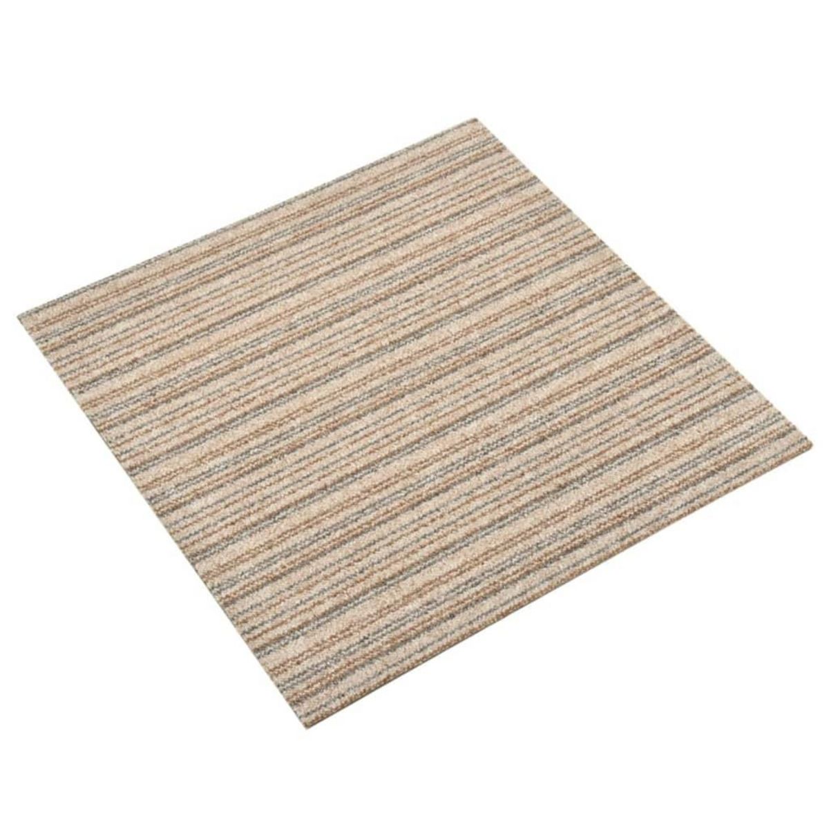 VIDAXL Dalles de tapis de sol 20 pcs 5 m^2 50x50 cm Beige raye