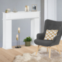 Voir la diapositive 2 : ID MARKET Console manteau de cheminée décorative avec rangements