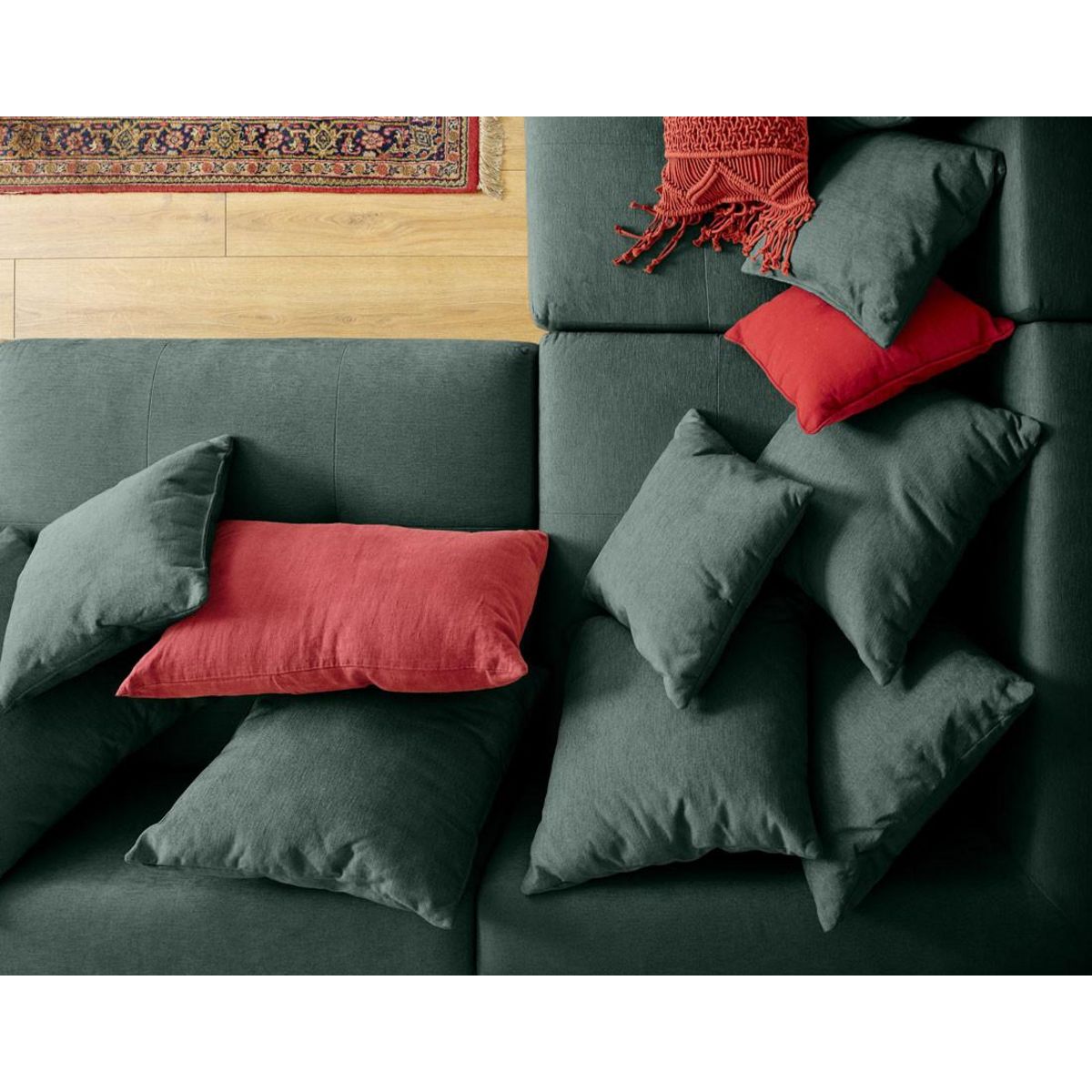 LISA DESIGN Amalfi - canapé modulable d'angle réversible - 4 places - en tissu