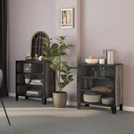 VIDAXL Armoires de rangement 2 pcs Gris 72x36x82 cm Metal et MDF
