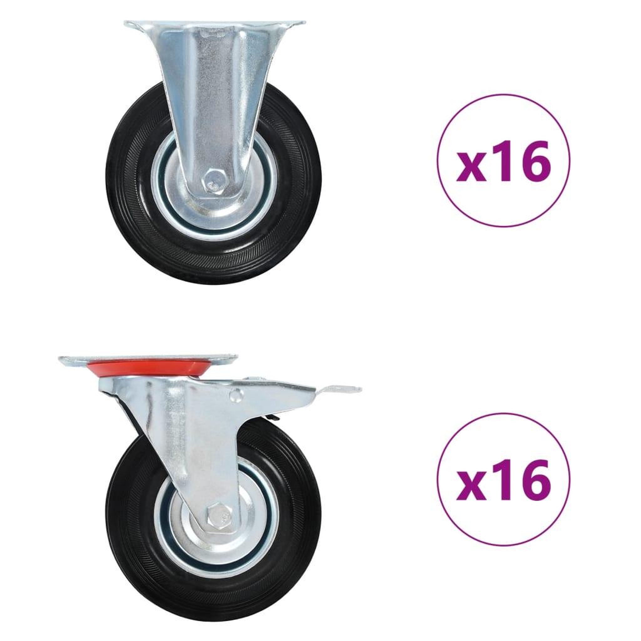 VIDAXL 32 pcs Roulettes 125 mm