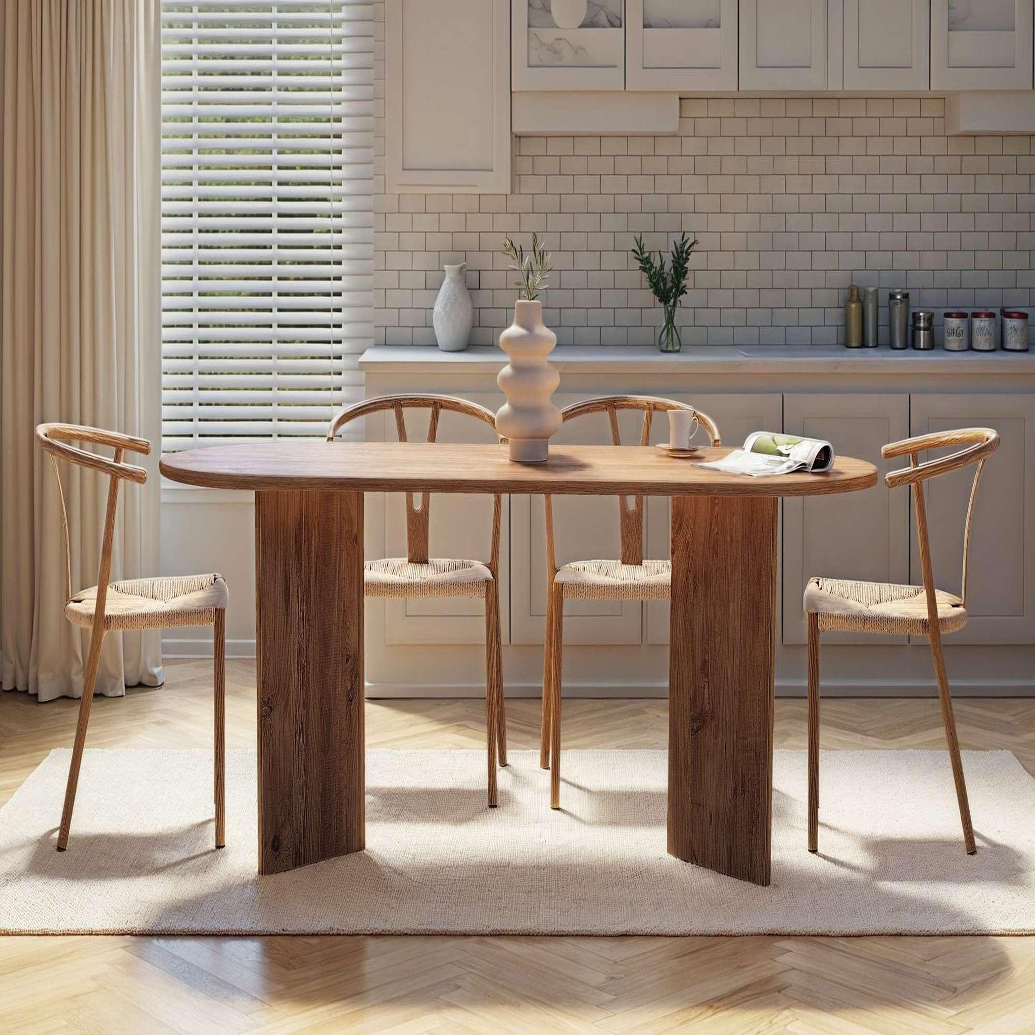 Voir la diapositive 3 : Habitat et Jardin Table à manger en bois  sabella  200 x 90 x 75 cm - pin atlantique