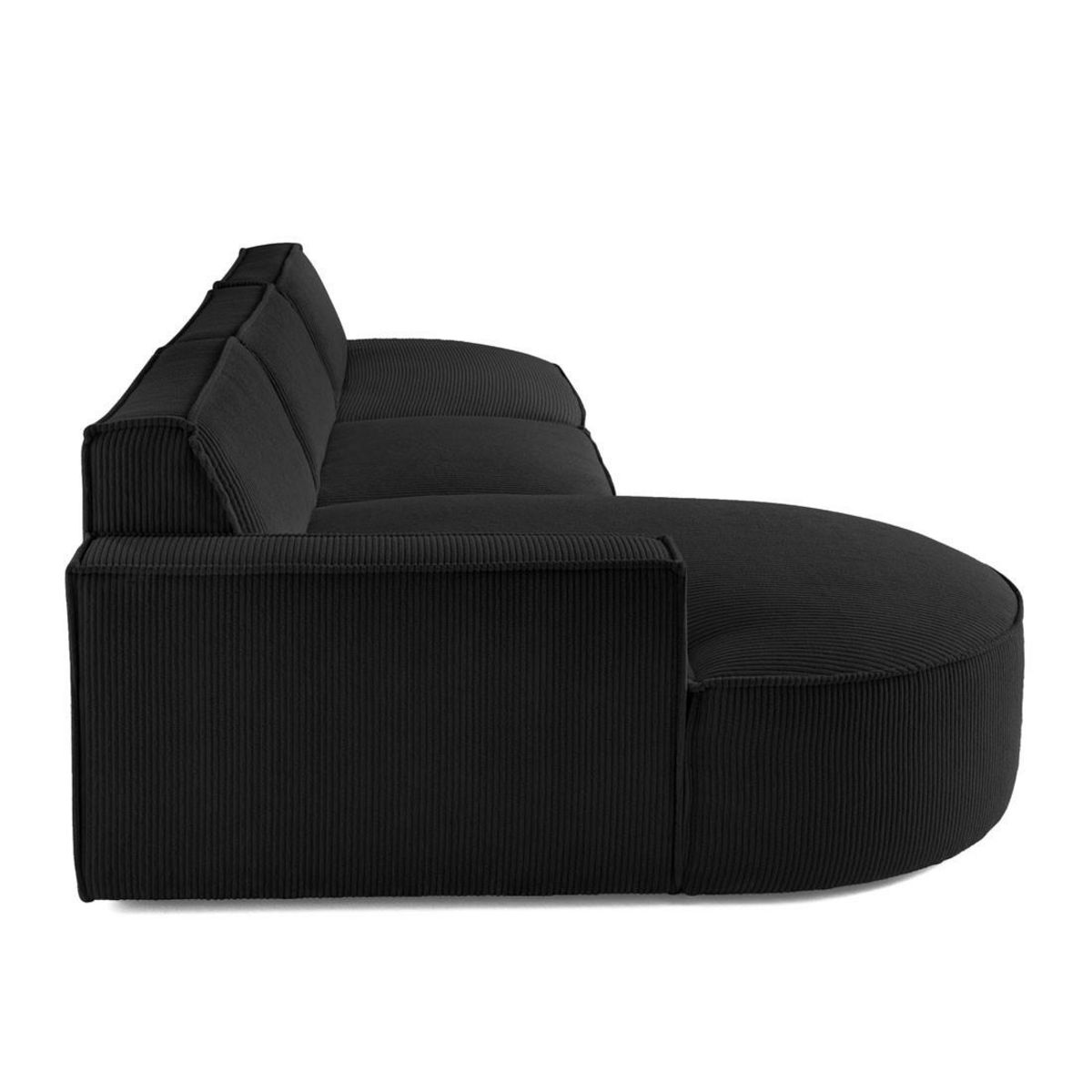 LISA DESIGN Spiaggia - canapé d'angle gauche - forme arrondie - 5 places - en velours côtelé