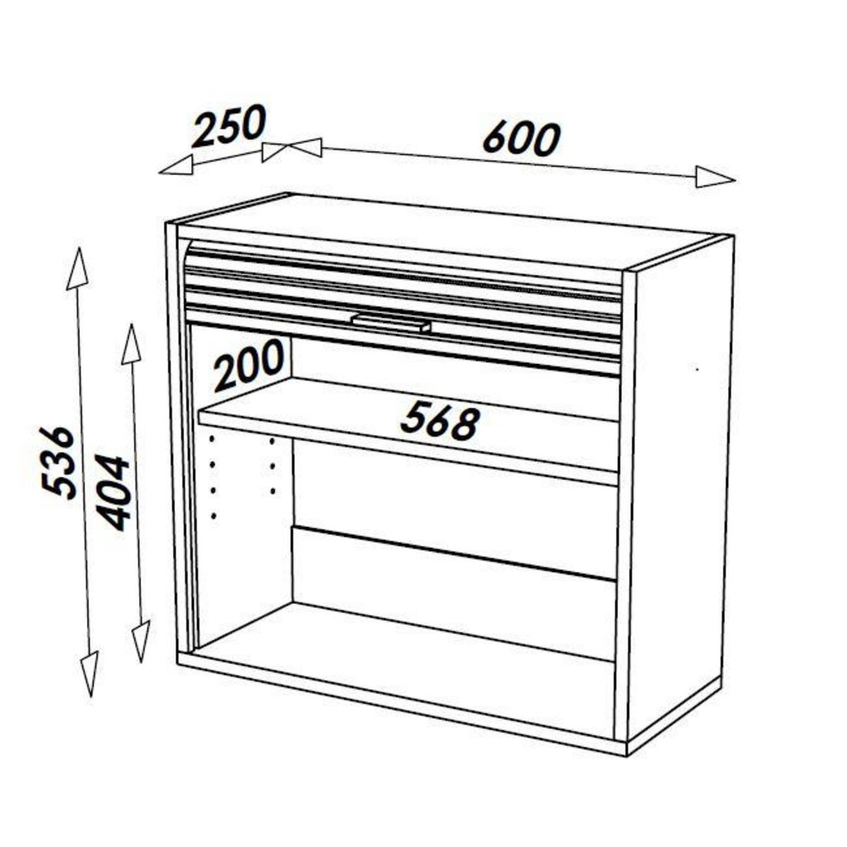 Rangement à rideau cuisine H 53.6 cm - COOK