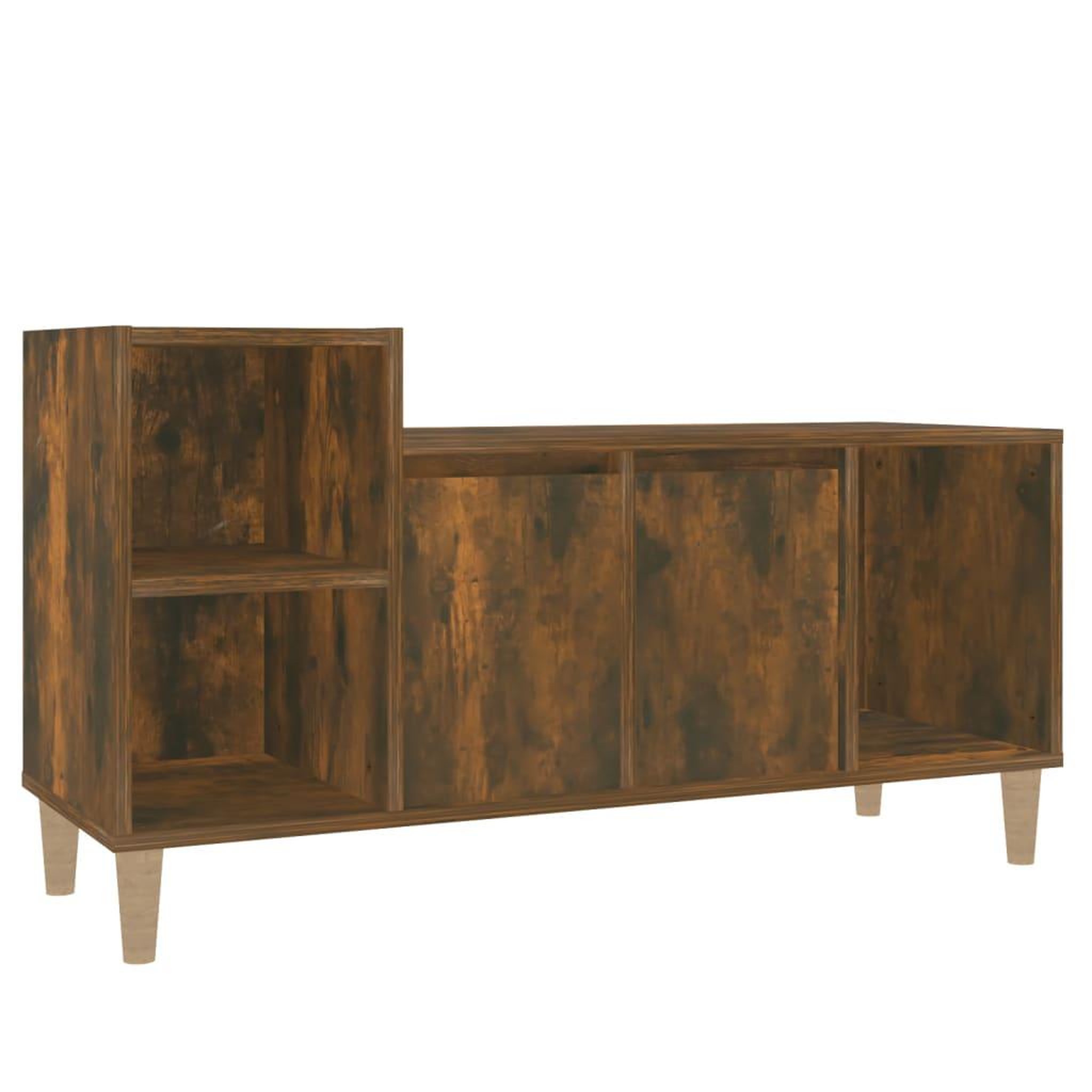 Voir la diapositive 2 : VIDAXL Meuble TV Chene fume 100x35x55 cm Bois d'ingenierie