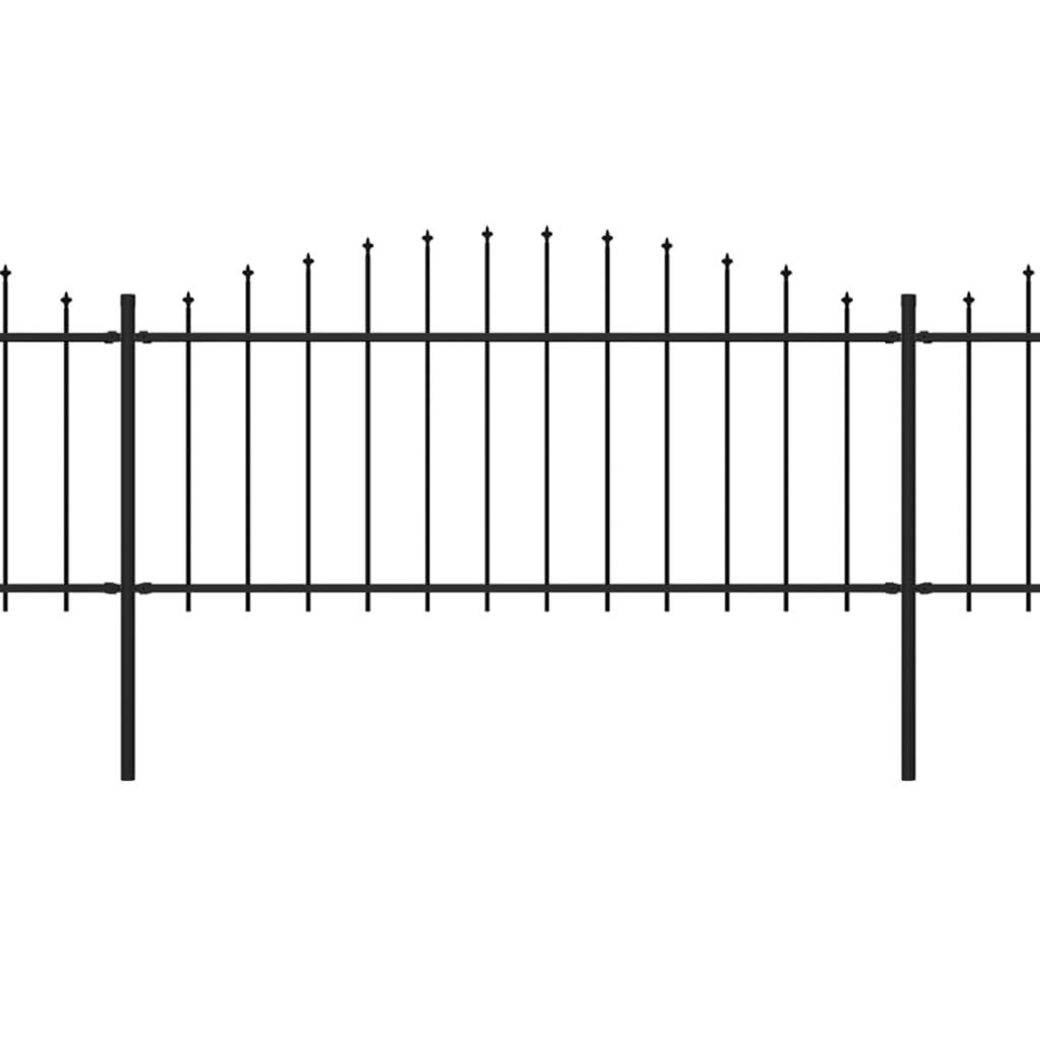 Voir la diapositive 2 : VIDAXL Cloture de jardin a dessus en lance Acier (0,5-0,75)x10,2m Noir