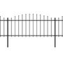 Voir la diapositive 2 : VIDAXL Cloture de jardin a dessus en lance Acier (0,5-0,75)x10,2m Noir