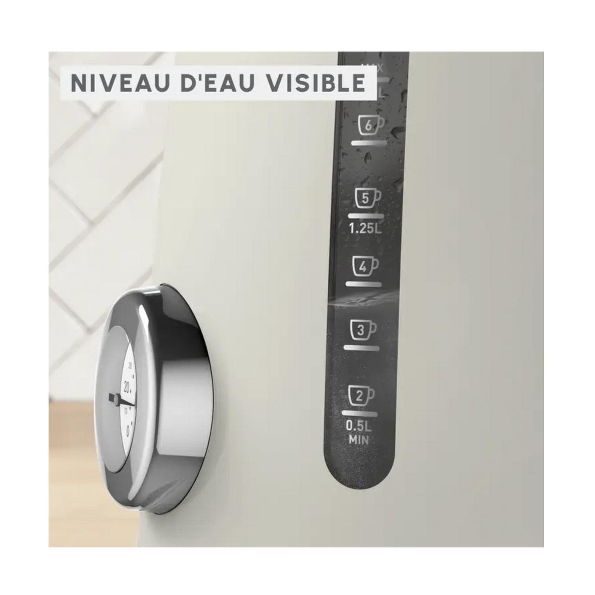 Voir la diapositive 4 : MOULINEX Bouilloire électrique 1.7l 2400w rise - BY355EA0