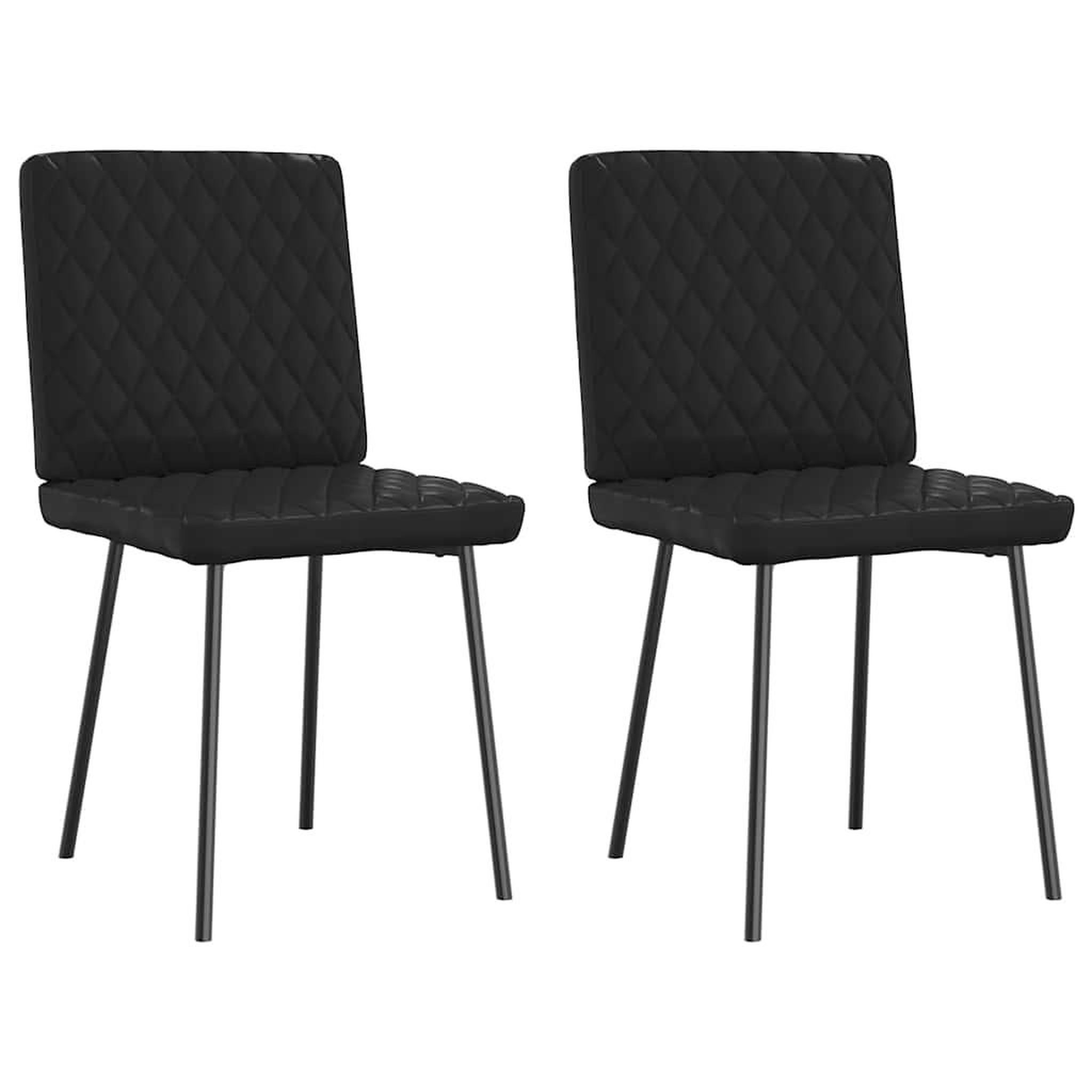VIDAXL Chaises a manger lot de 2 noir similicuir