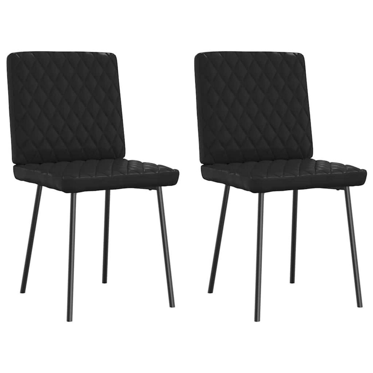 VIDAXL Chaises a manger lot de 2 noir similicuir