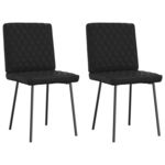 VIDAXL Chaises a manger lot de 2 noir similicuir