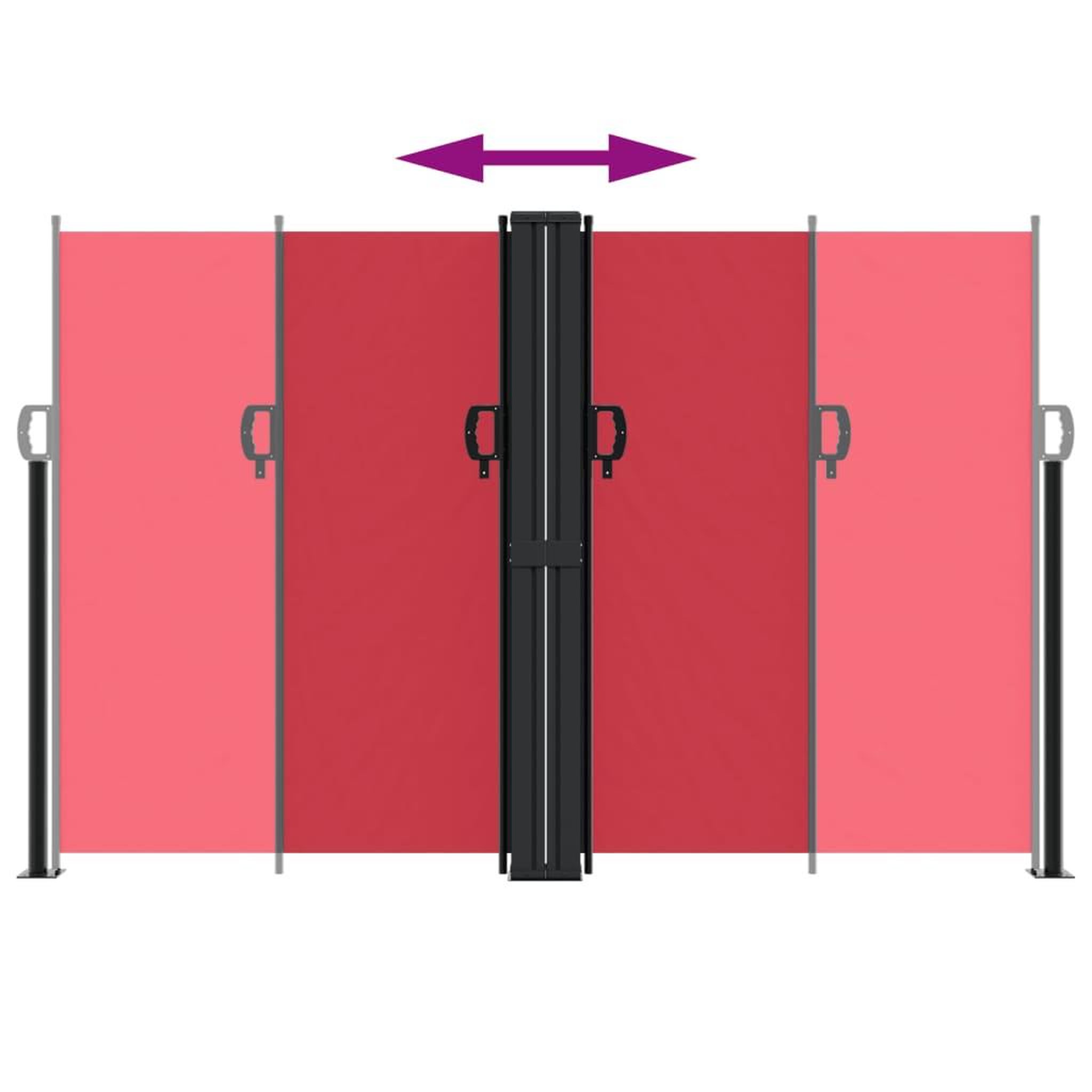 Voir la diapositive 5 : VIDAXL Auvent lateral retractable rouge 160x1200 cm