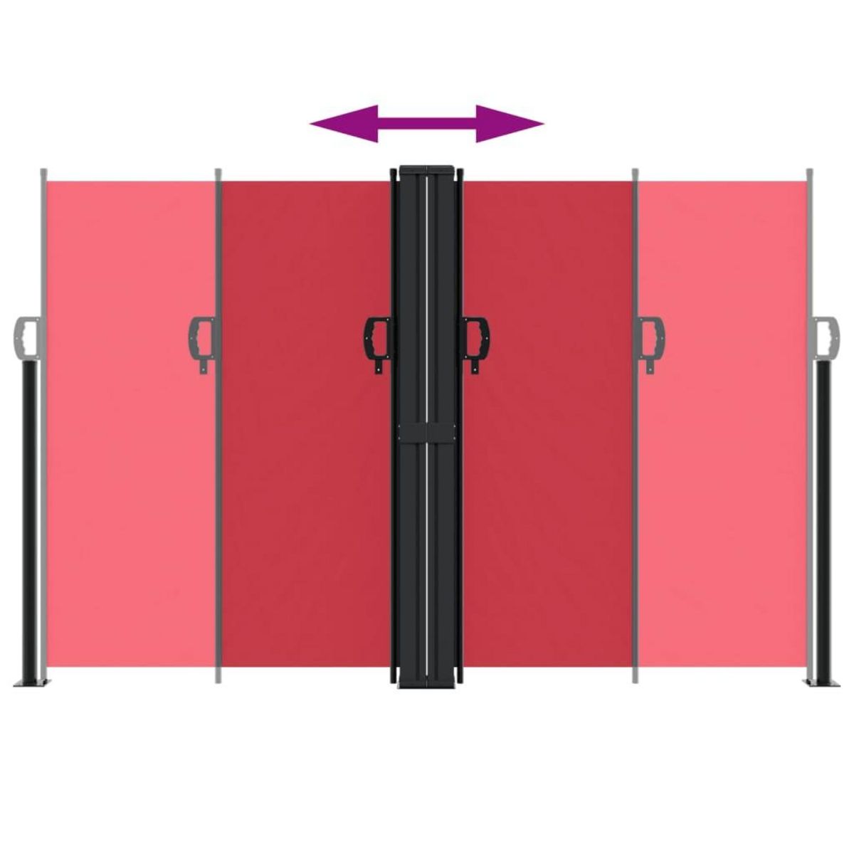 VIDAXL Auvent lateral retractable rouge 160x1200 cm