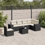 Voir la diapositive 1 : VIDAXL Salon de jardin 7 pcs avec coussins noir resine tressee