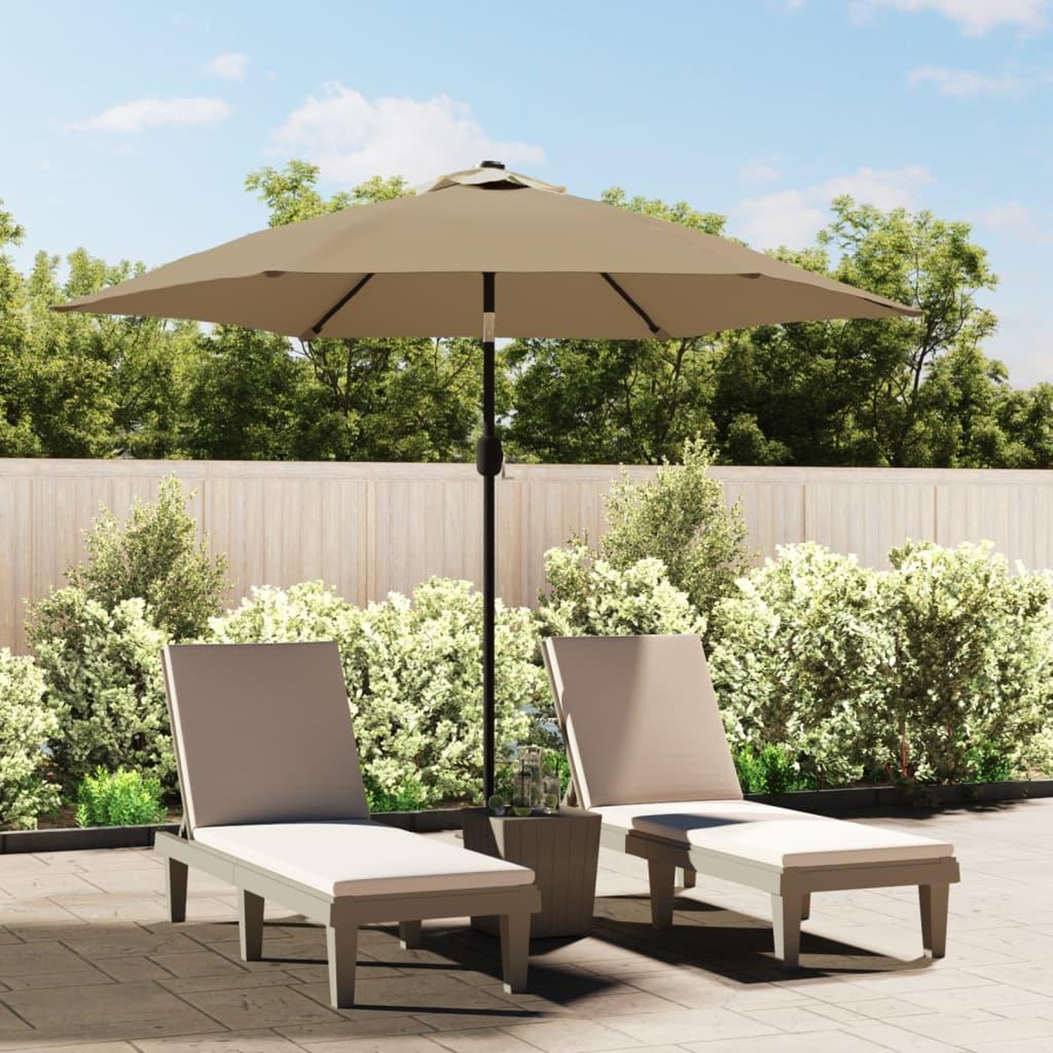 VIDAXL Tissu de remplacement pour parasol d'exterieur Taupe 300 cm