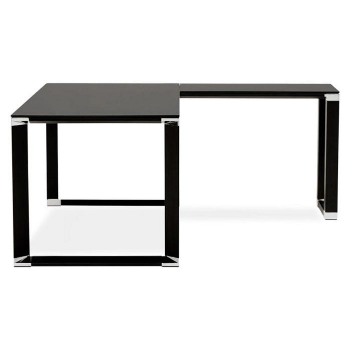 Paris Prix Bureau d'Angle en Verre Design  Hovik  200cm Noir