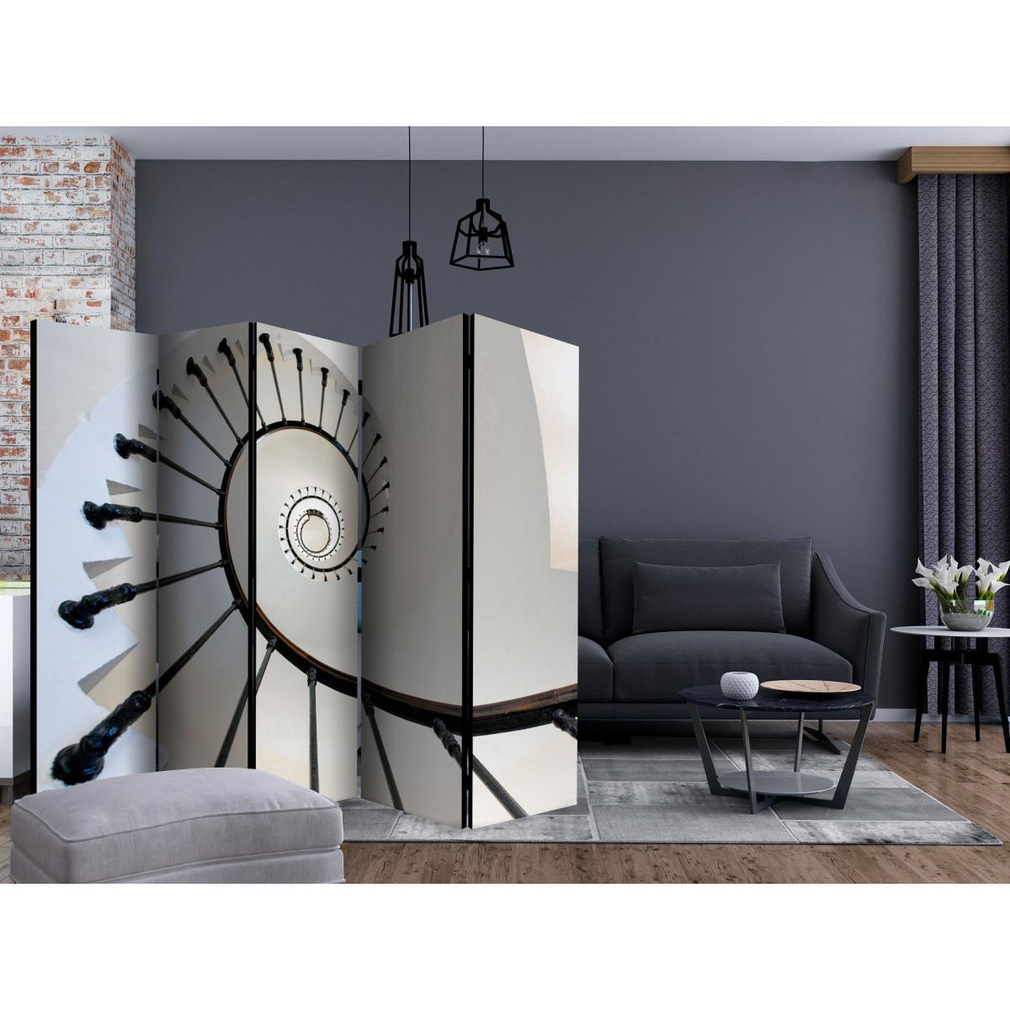 Voir la diapositive 2 : Paris Prix Paravent 5 volets  stairs lighthouse  172x225cm
