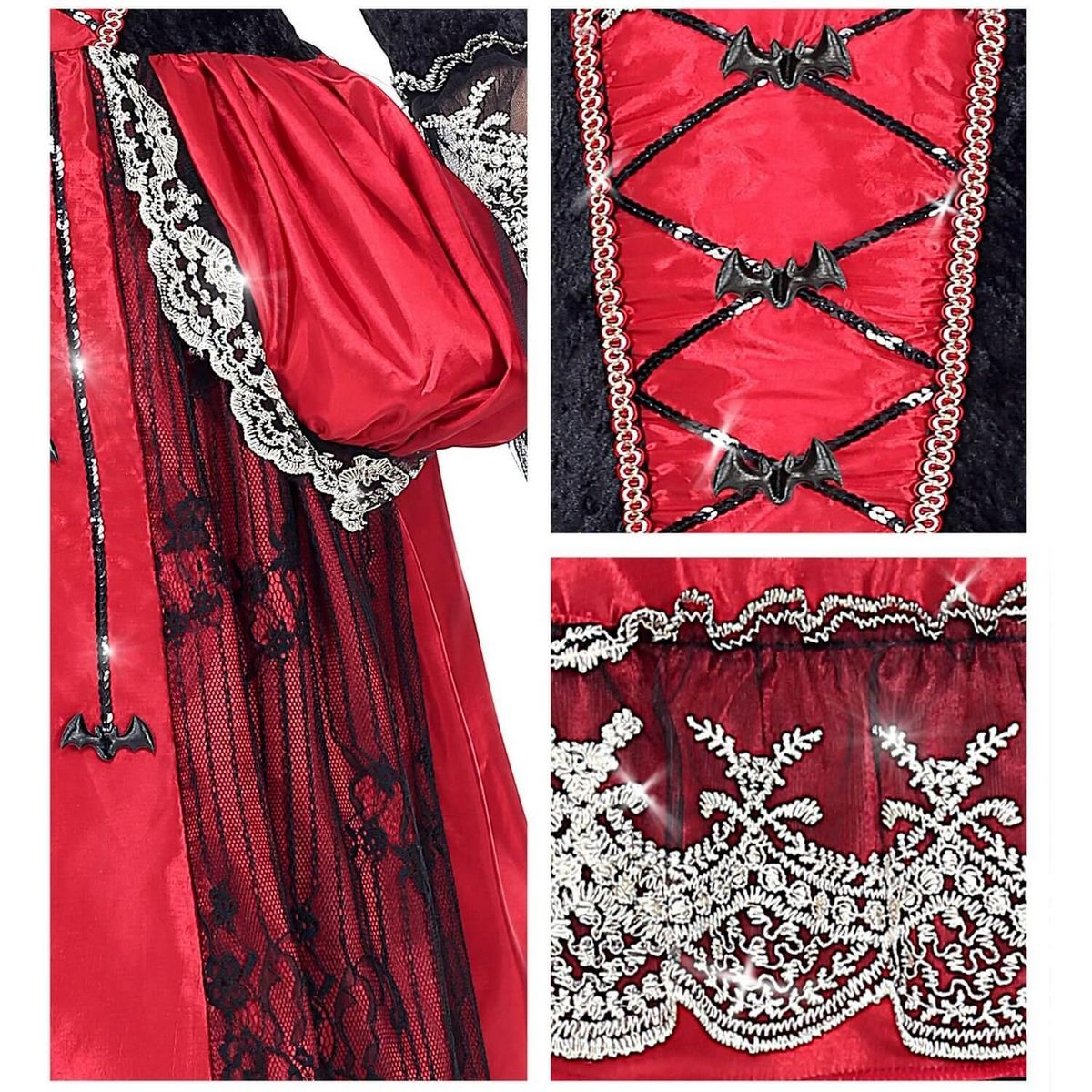 WIDMANN Déguisement vampiresse - Fille - 8/10 ans (128 à 140 cm)