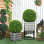 Voir la diapositive 4 : HOMCOM Lot de 2 buis artificiels topiaires artificielles en forme de boule Ø 40 cm PE vert