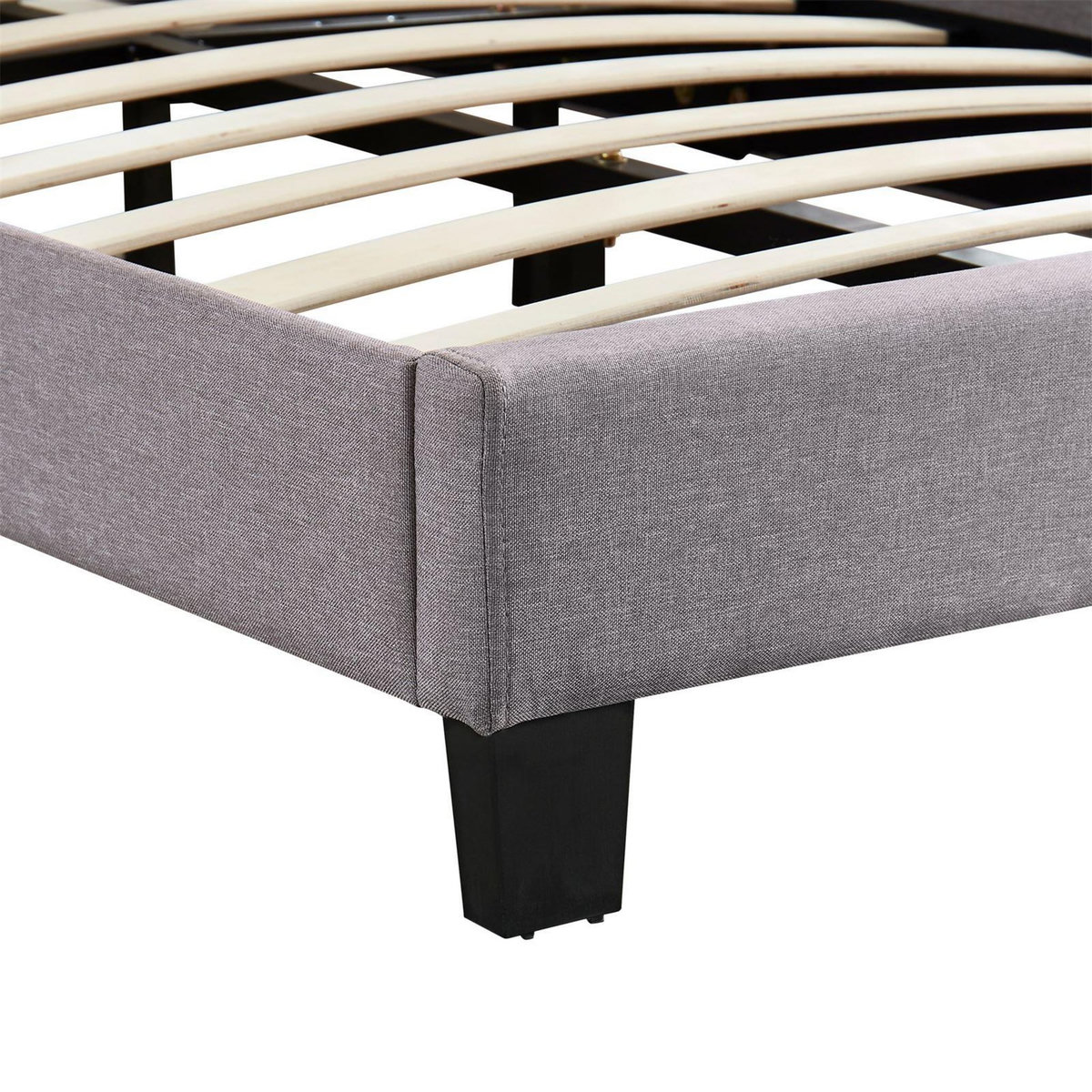 IDIMEX Lit 1 place FLORIDA, 90 x 190 cm, capitonné avec sommier, revêtement en tissu