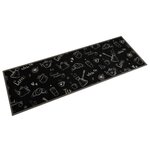 VIDAXL Tapis de cuisine lavable imprime Morning noir 60x180 cm velours