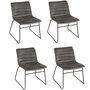 Voir la diapositive 1 : TOILINUX Lot de 4 Chaises de table design velours Brooklyn