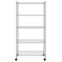 Voir la diapositive 3 : VIDAXL Etagere de rangement 5 niveaux roues 75x35x155 cm Chrome 250 kg