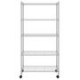 Voir la diapositive 3 : VIDAXL Etagere de rangement 5 niveaux roues 75x35x155 cm Chrome 250 kg