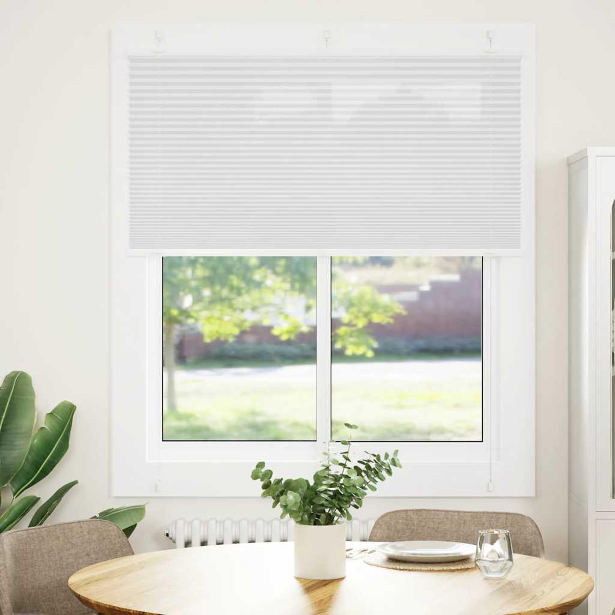 Voir la diapositive 2 : VIDAXL Store plisse blanc 120x100cm largeur du tissu 119,4cm polyester