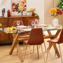 Voir la diapositive 6 : ATMOSPHERA Table à Manger en Verre  Jorel  180cm Transparent & Naturel