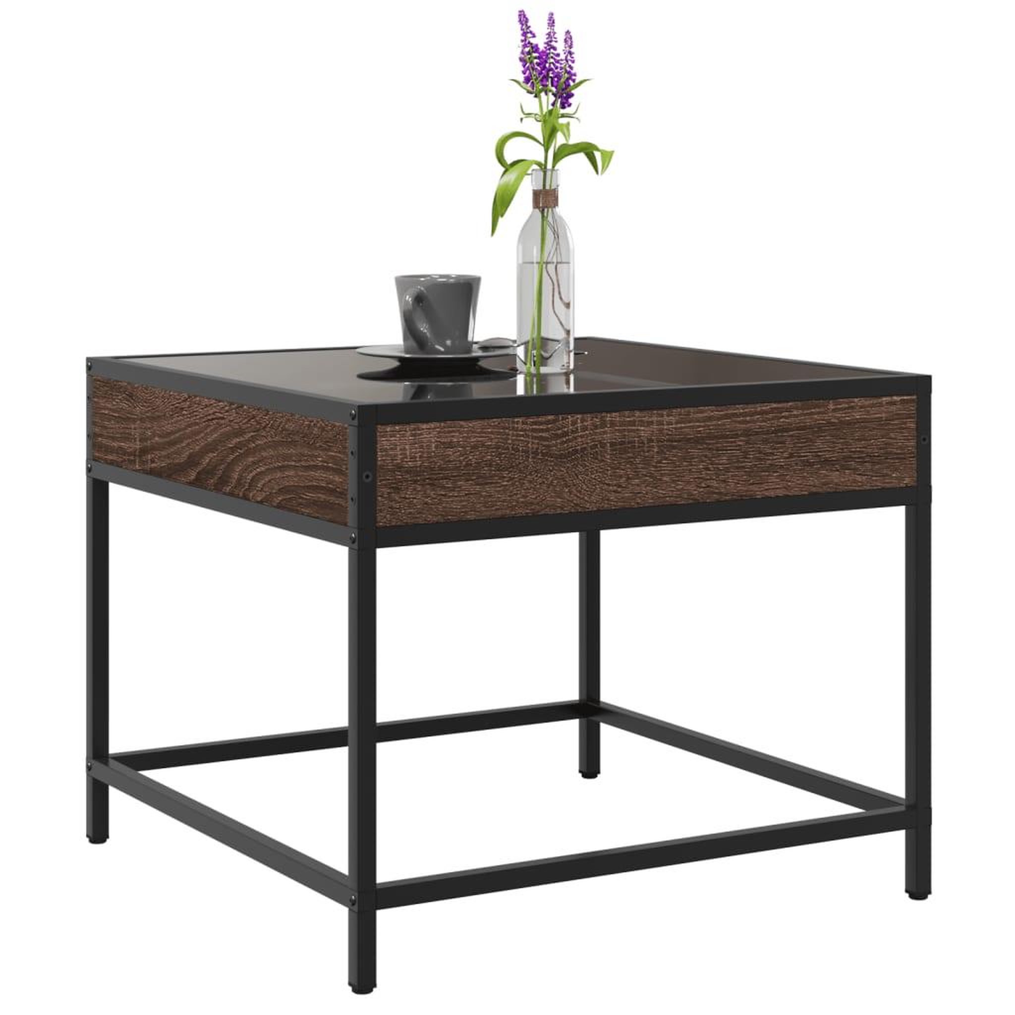 Voir la diapositive 5 : VIDAXL Table basse avec LED Infinity chene marron 50x50x41 cm