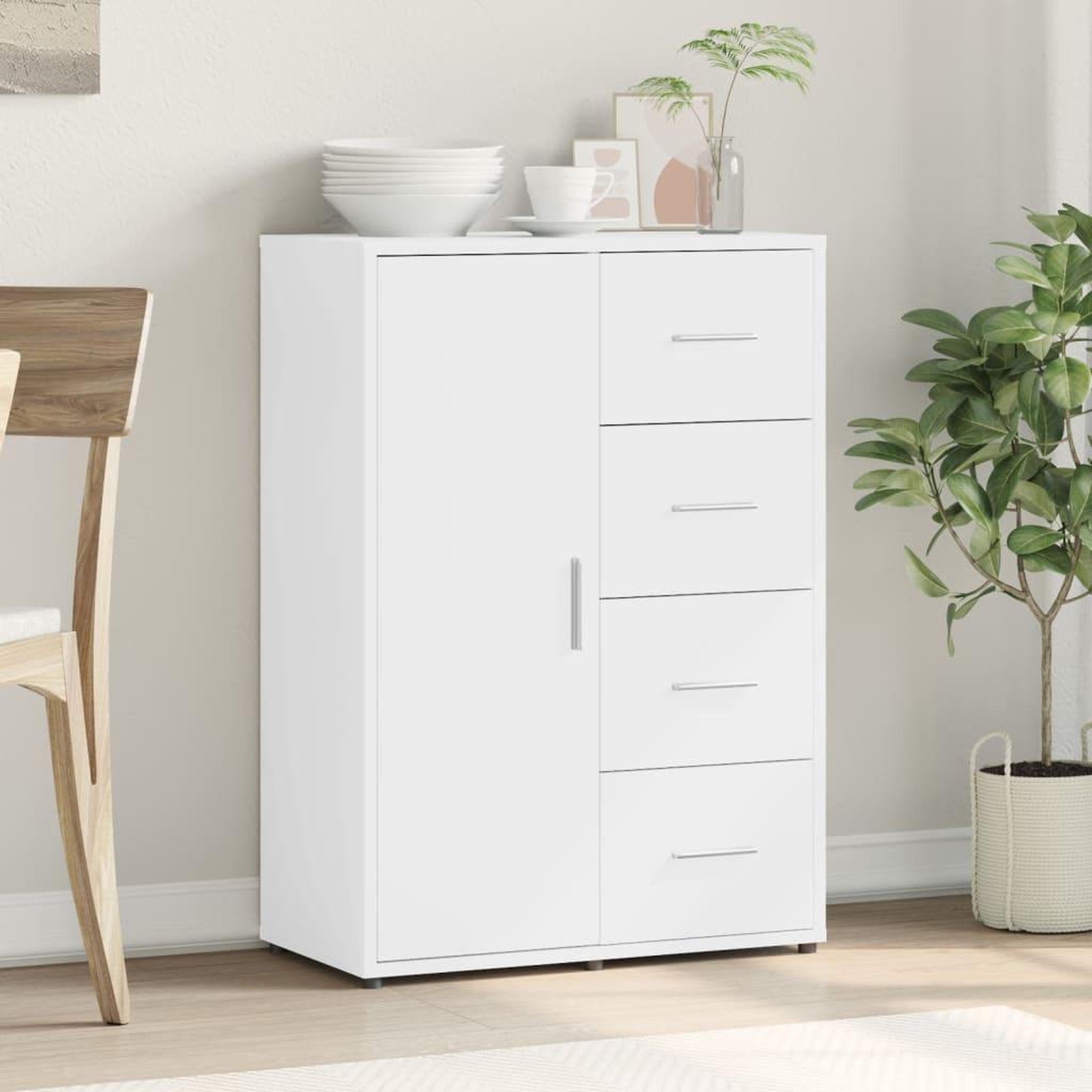 Voir la diapositive 3 : VIDAXL Buffet blanc 60x31x84 cm bois d'ingenierie