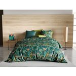 ATELIER DU COTON Parure housse de couette 2pcs 100%coton 57fils zania. Coloris disponibles : Vert