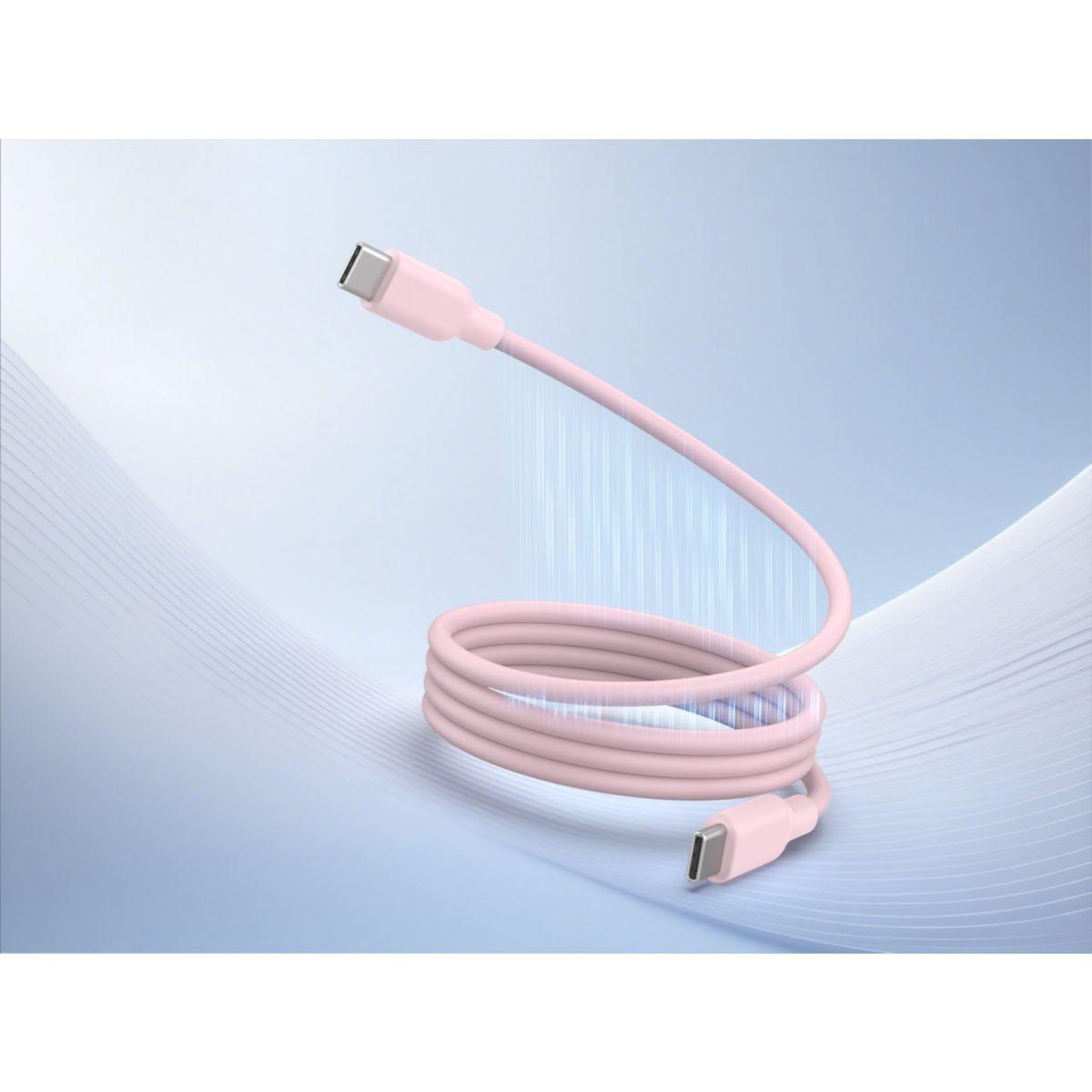 Voir la diapositive 2 : ESSENTIEL B Câble de charge vers USB-C silicone magnétique 1M Rose
