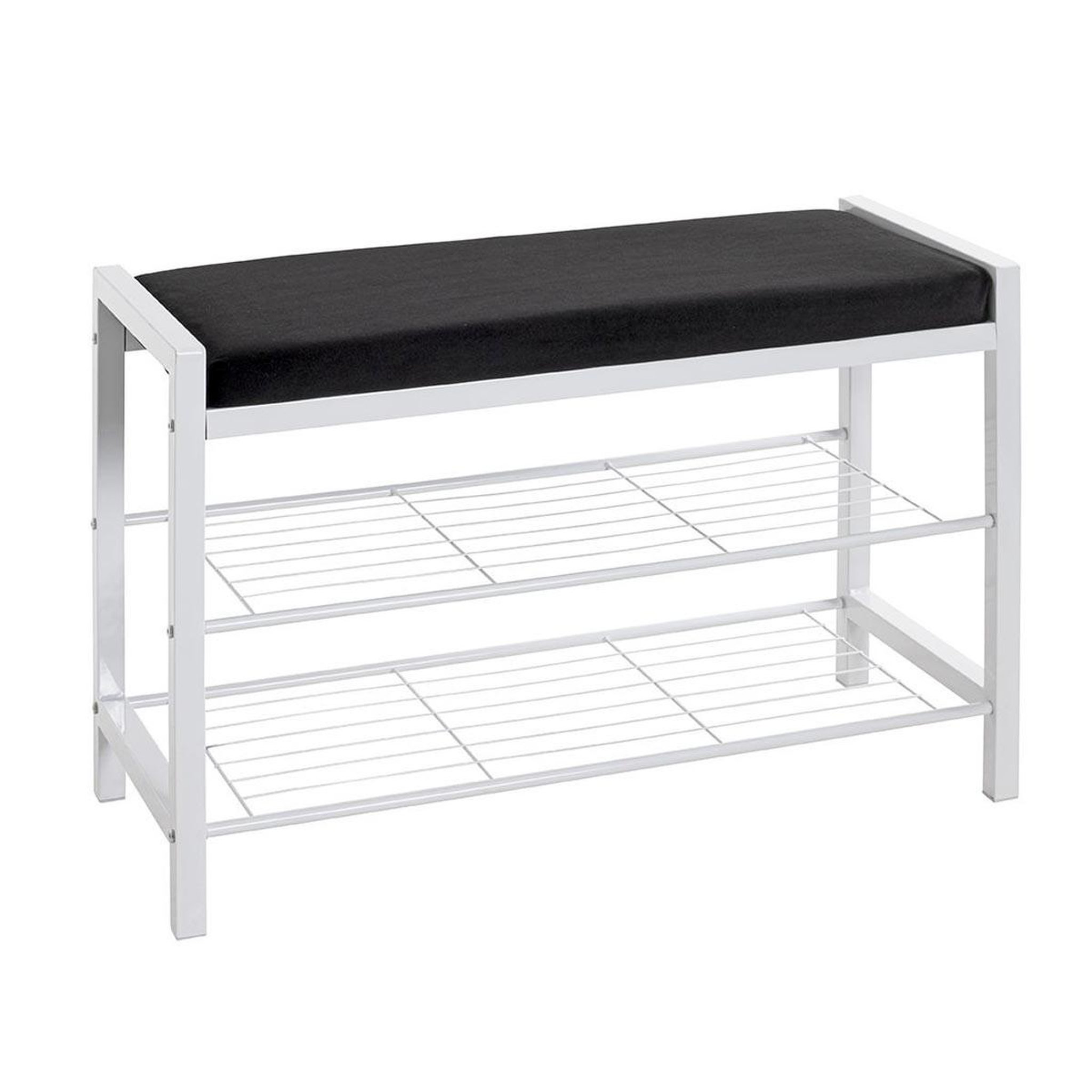 Paris Prix Banc rangement à chaussures  elia  75cm blanc & noir